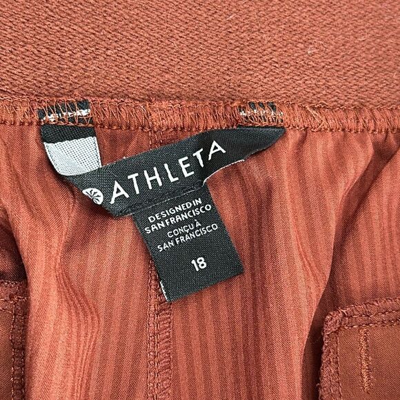 Athleta Vienna Cargo Straight Leg High‎ Rise  City Stripe Brown Active Pants 18 - Picture 12 of 14
